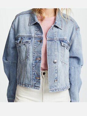 Current Elliott Collin Cropped Denim Jacket SIZE 1